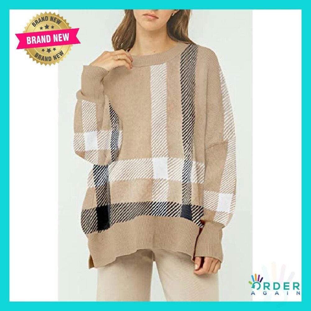 Oversized Cable Knit Pullover Batwing Sleeve Crewneck Chic Minimal Y2K - Picture 3 of 7